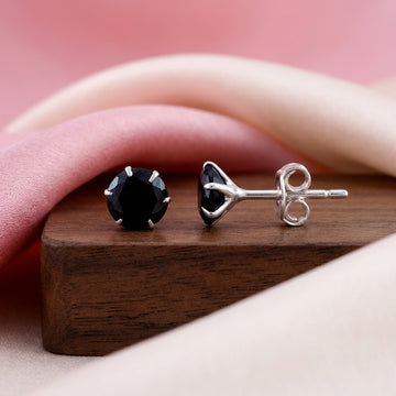 Black CZ Solitaire Studs