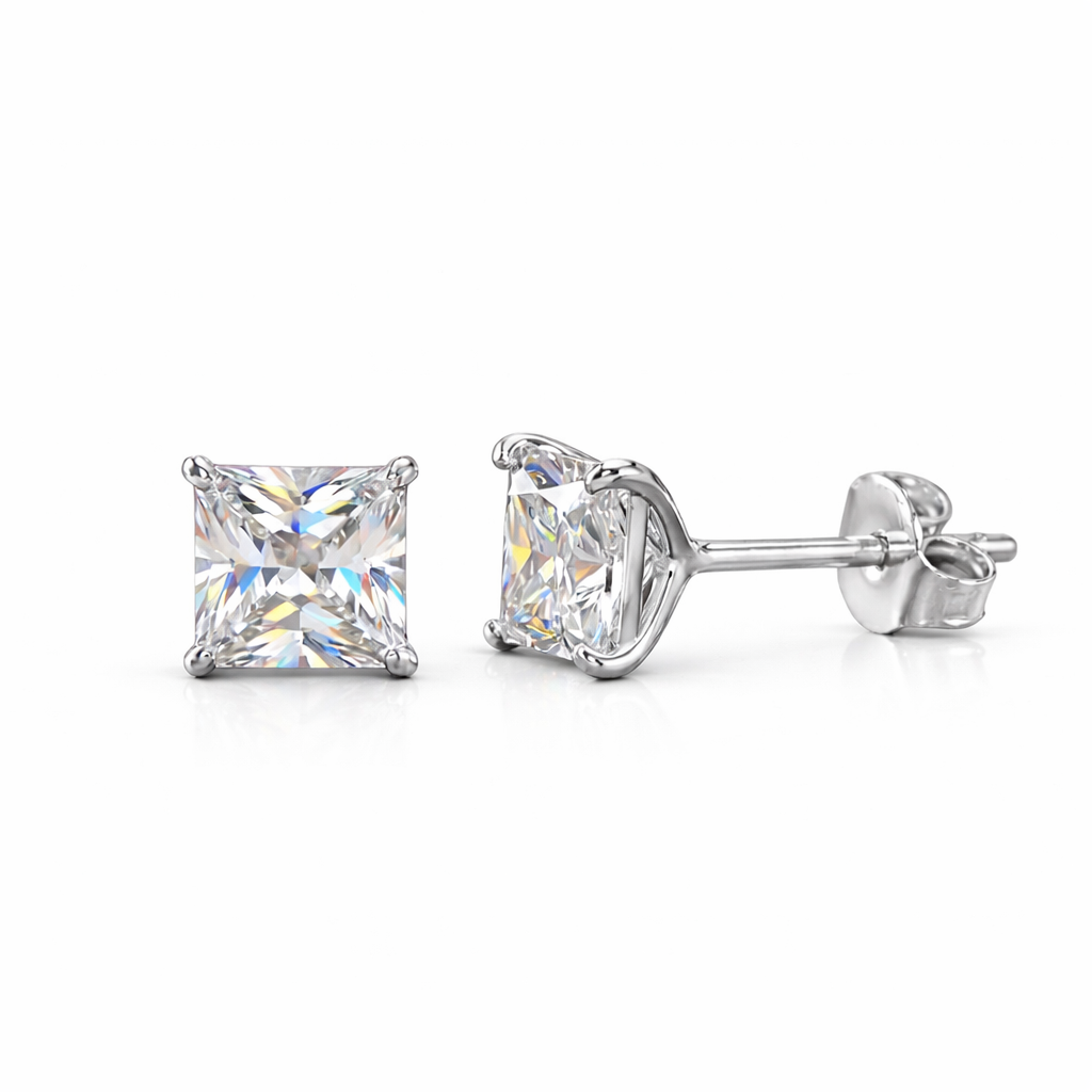 Classic Square Cubic Zirconia Earrings