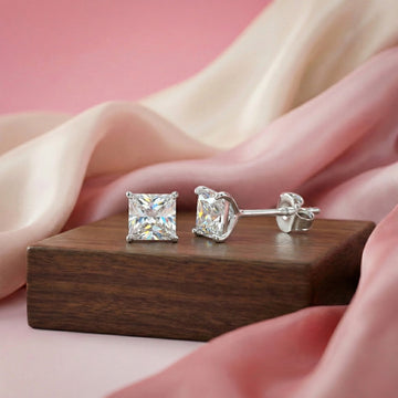 Classic Square Cubic Zirconia Earrings