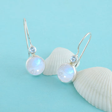 Moonstone Silver Drop Earrings