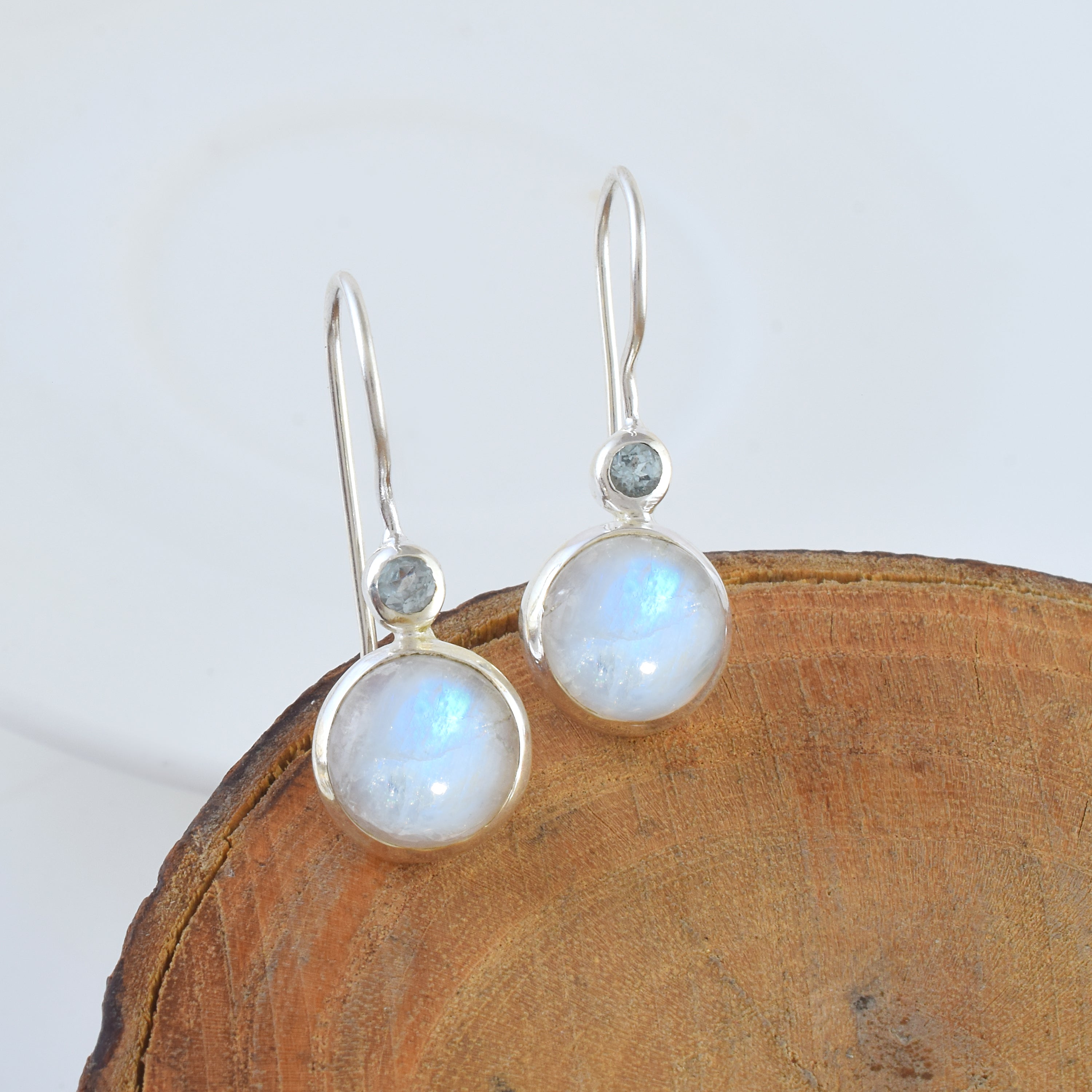 Moonstone Silver Drop Earrings