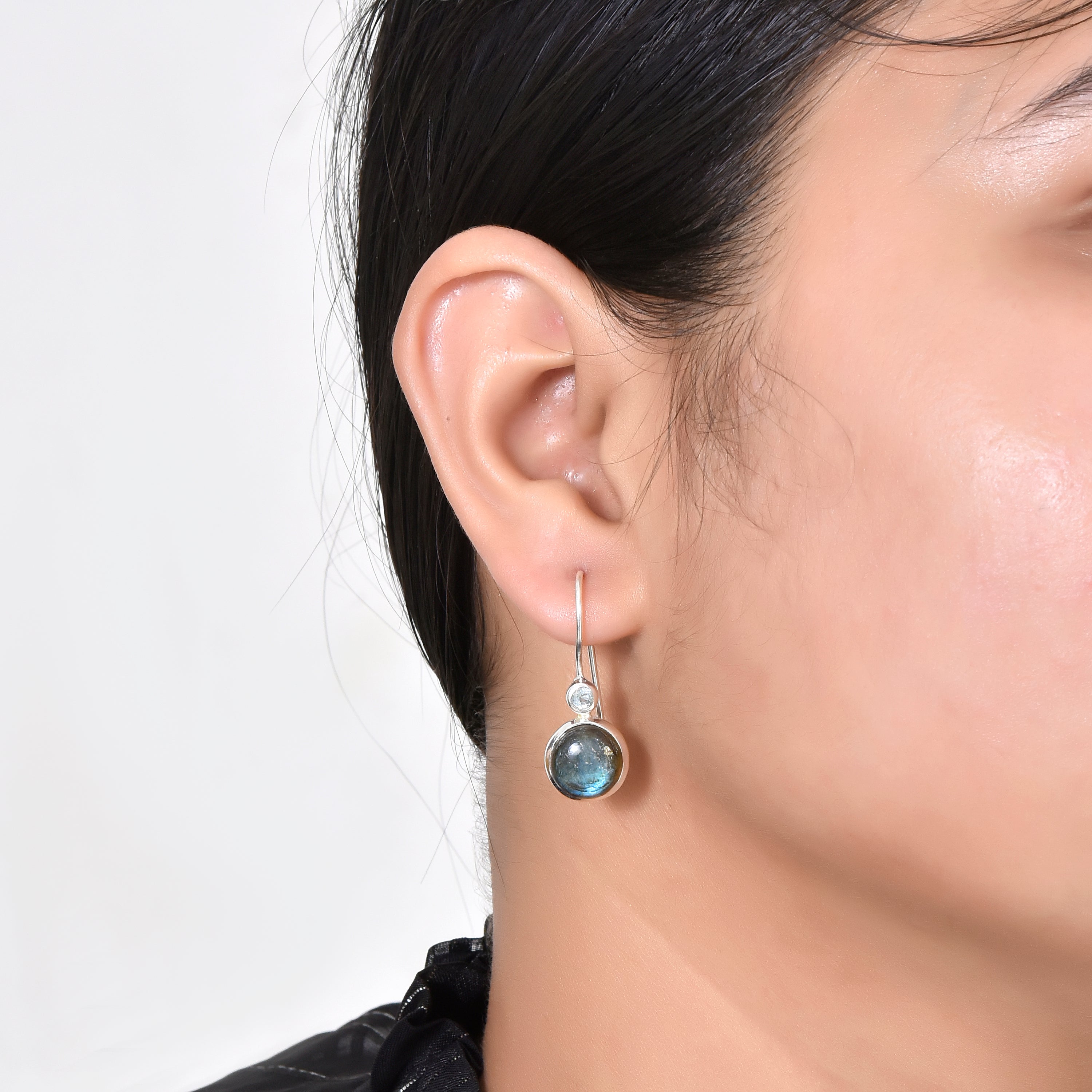 Labradorite Silver Drop Earrings