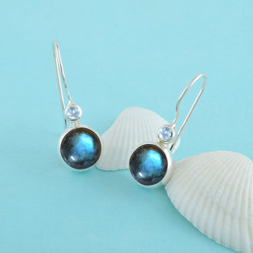 Labradorite Silver Drop Earrings