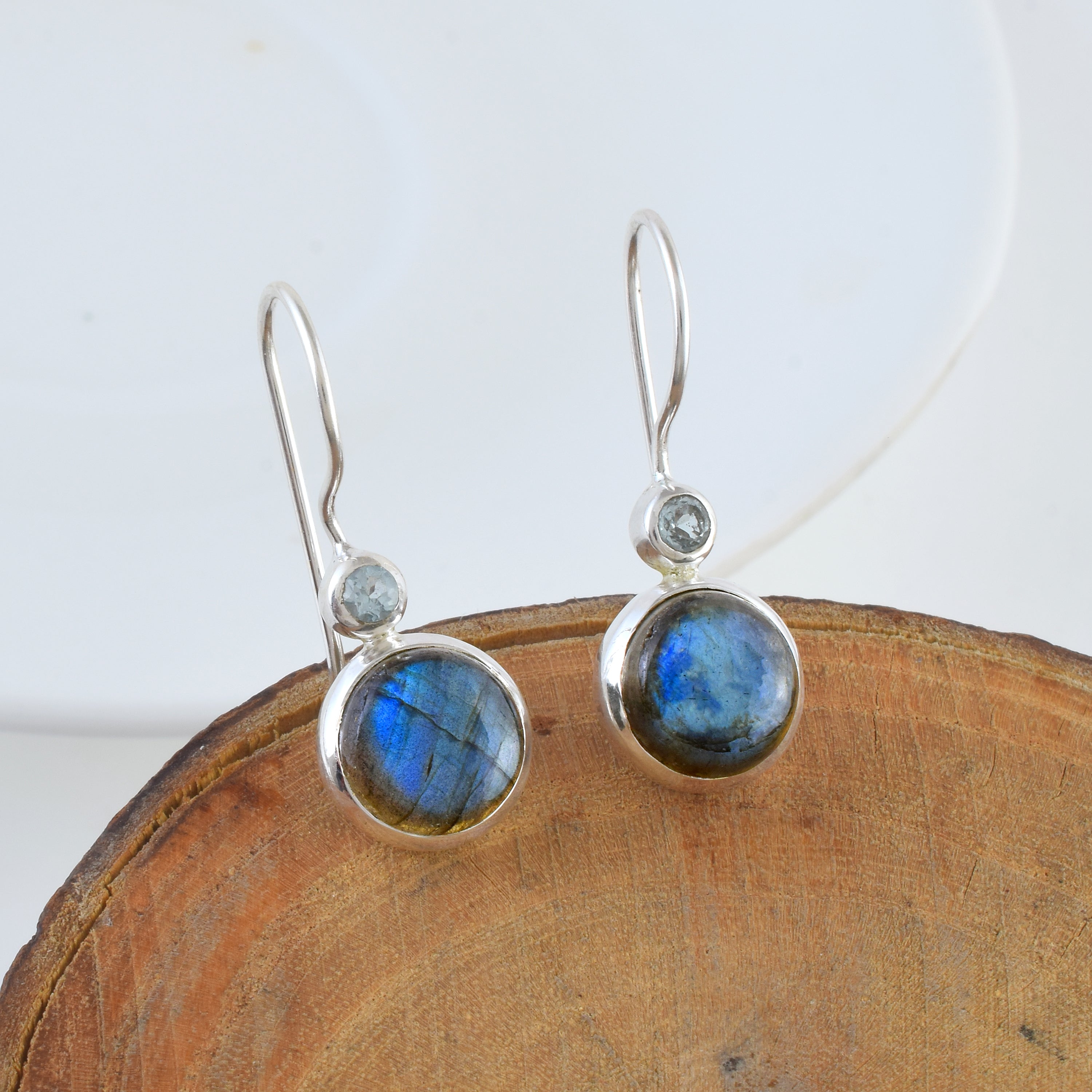Labradorite Silver Drop Earrings