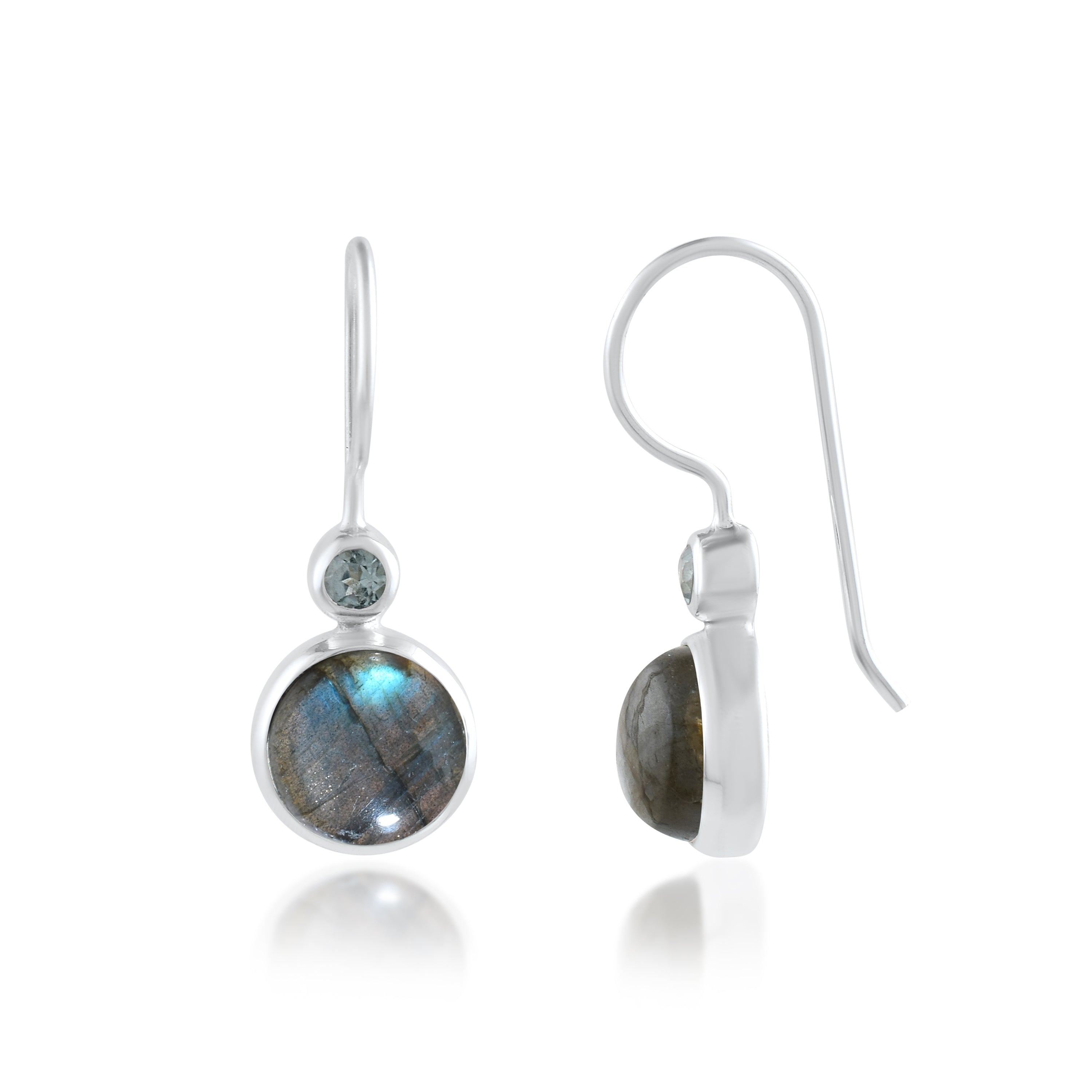 Labradorite Silver Drop Earrings