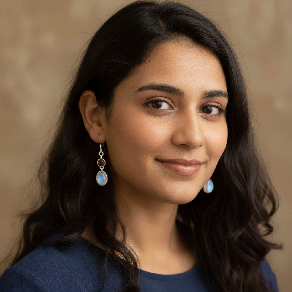 Natural Garnet & Moonstone Dual-Stone Earrings