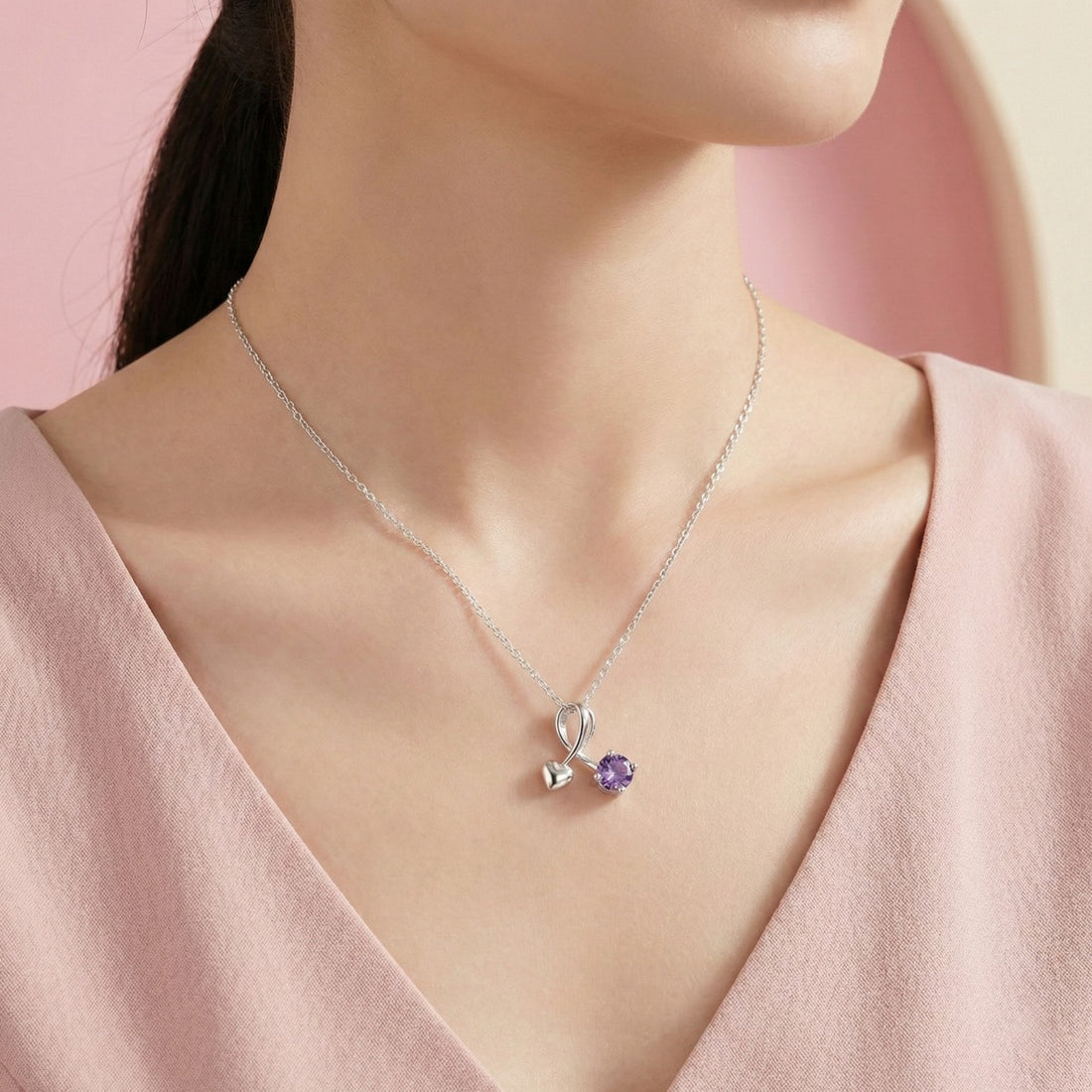 Purple Amethyst Eternal Love Necklace
