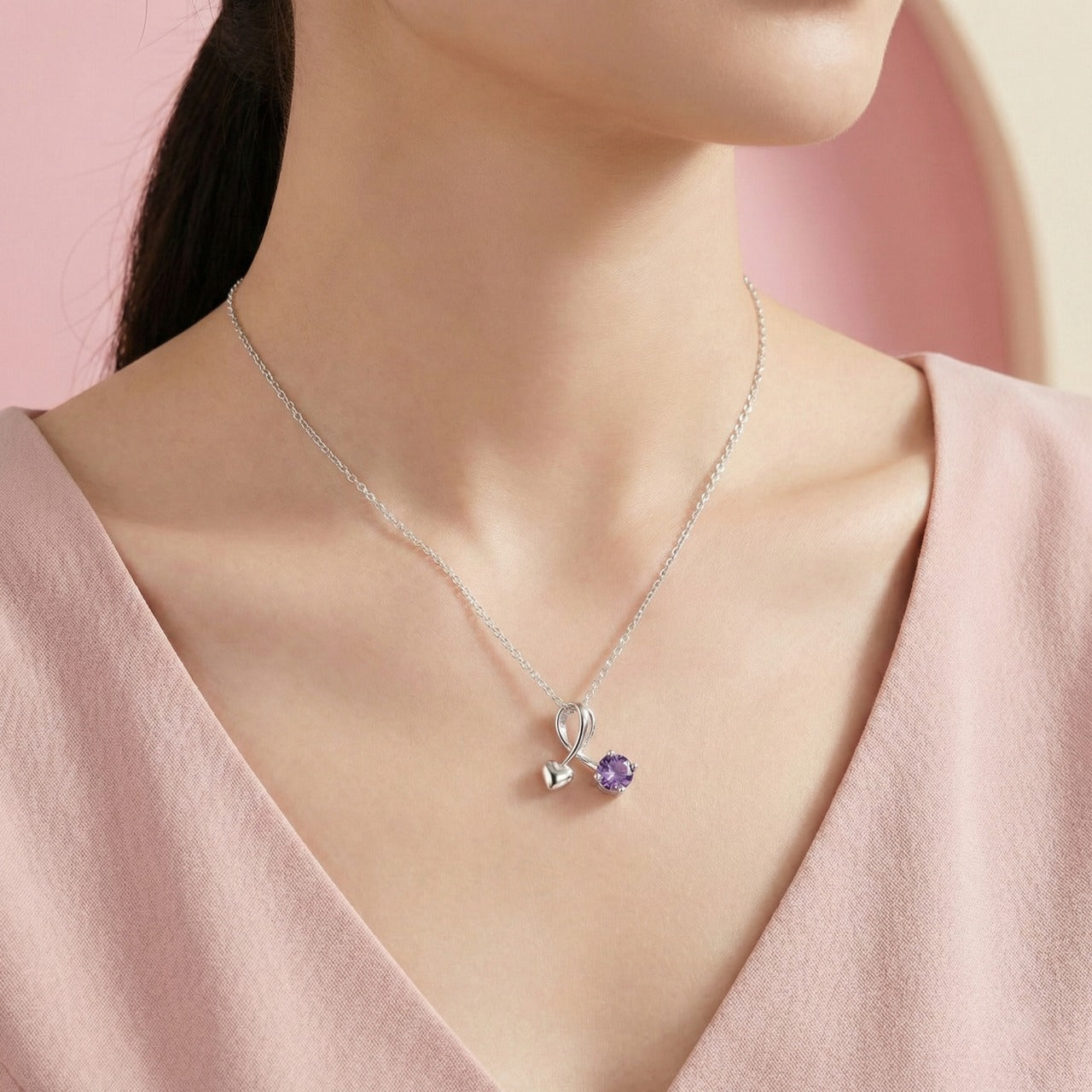 Purple Amethyst Eternal Love Necklace